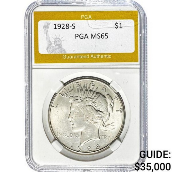 1928-S Peace Dollar PGA MS65
