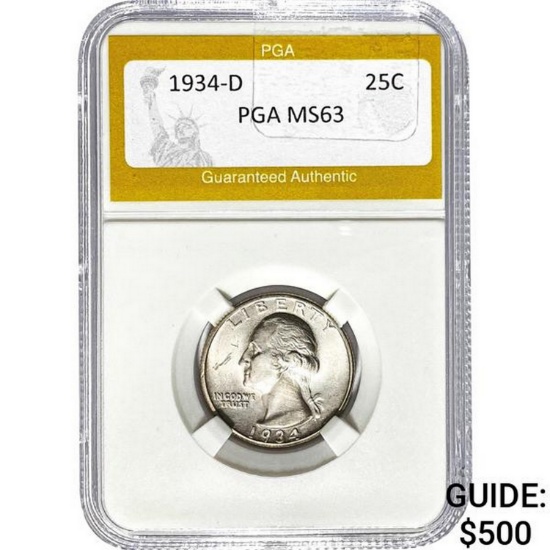 1934-D Washington Quarter PGA MS63