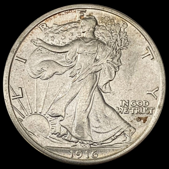 1916-D Walking Liberty Half Dollar CHOICE AU