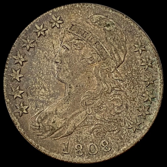 1808 Capped Bust Half Dollar LIGHTLY CIRCULATED