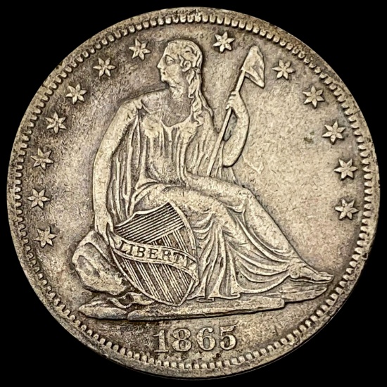 1865-S Seated Liberty Half Dollar NEARLY UNCIRCULA NEARLY UNCIRCULATED