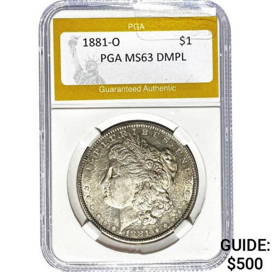 1881-O Morgan Silver Dollar PGA MS63 DMP