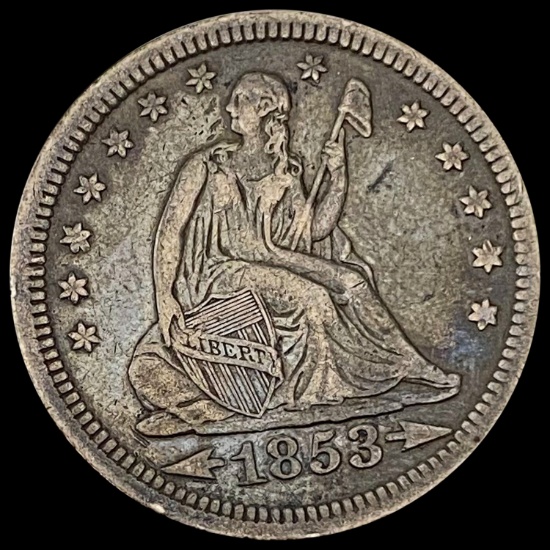 1853 Seated Liberty Quarter NEARLY UNCIRCULATED