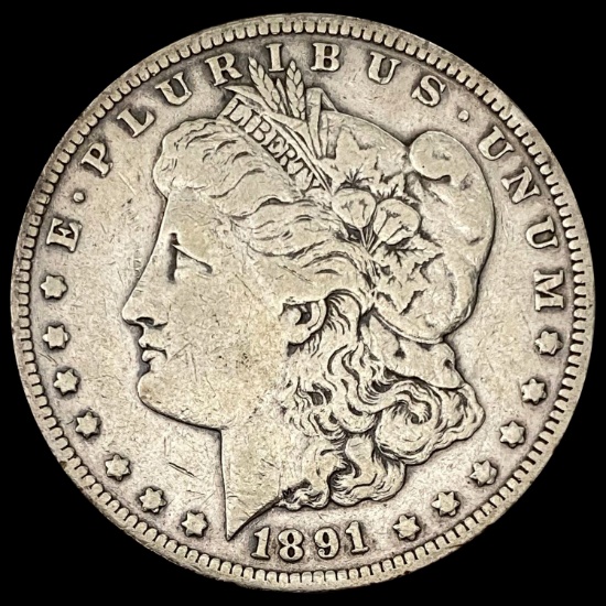 1891-CC Morgan Silver Dollar  LIGHTLY CIRCULATED