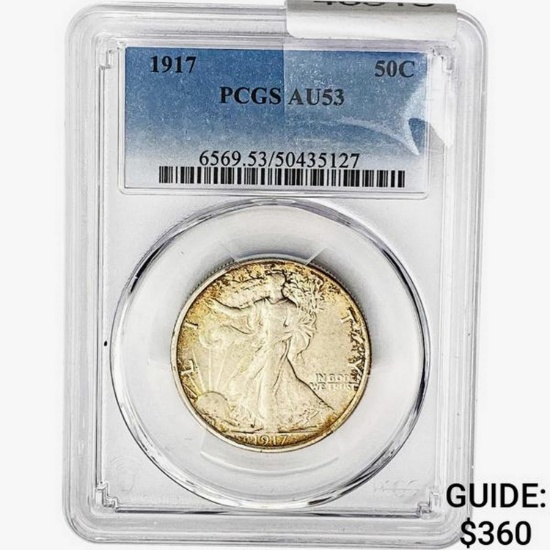 1917 Walking Liberty Half Dollar PCGS AU53