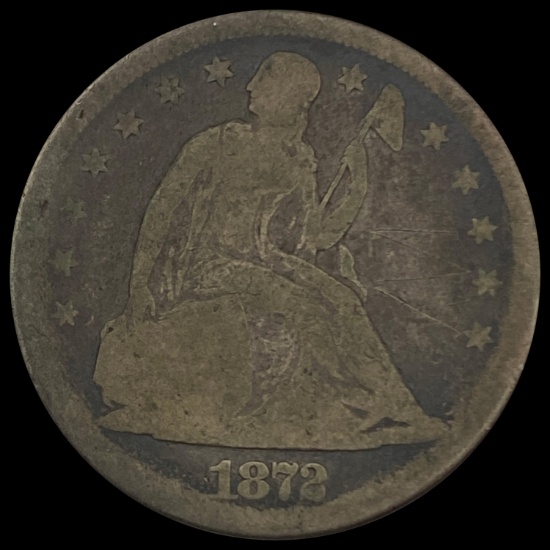 1872 Seated Liberty Dollar NICELY CIRCULATED