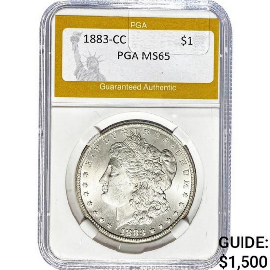 1883-CC Morgan Silver Dollar PGA MS65