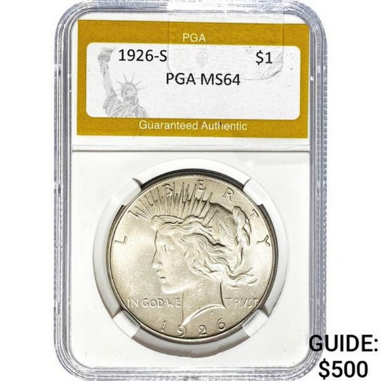 1926-S Peace Dollar PGA MS64
