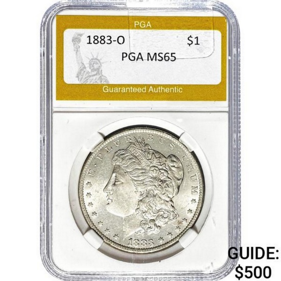 1883-O Morgan Silver Dollar PGA MS65