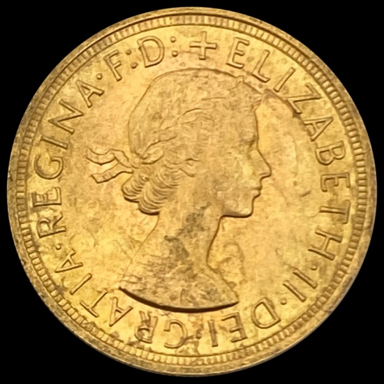 1957 British Gold Sovereign AGW.2355oz GEM BU