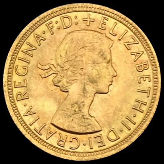 1966 UK  Gold Sovereign AGW.2355oz GEM BU