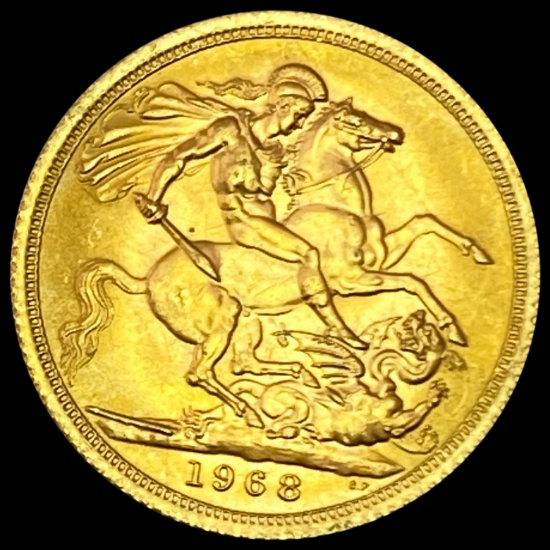 1968 UK Gold Sovereign AGW.2355oz GEM BU