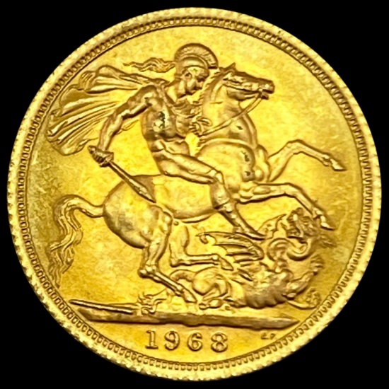 1968 British Gold Sovereign AGW.2355oz GEM BU