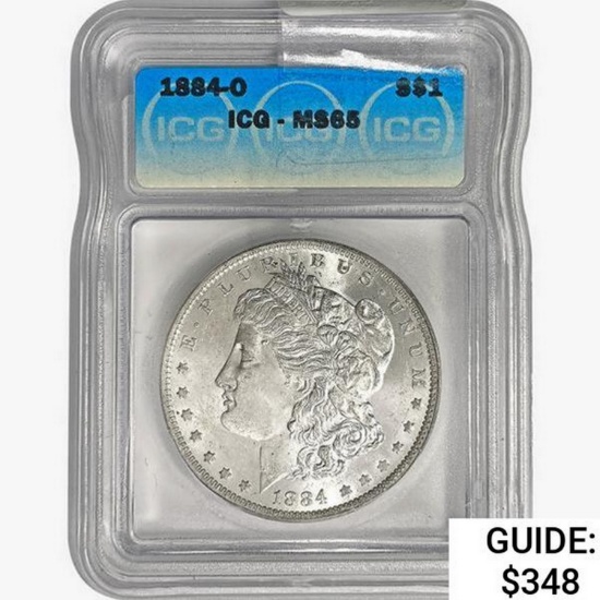 1884-O Morgan Silver Dollar ICG MS65