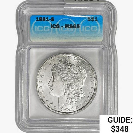 1881-S Morgan Silver Dollar ICG MS65
