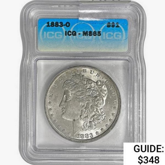 1883-O Morgan Silver Dollar ICG MS65