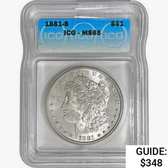 1881-S Morgan Silver Dollar ICG MS65