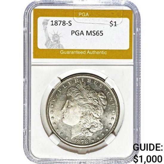 1878-S Morgan Silver Dollar PGA MS65