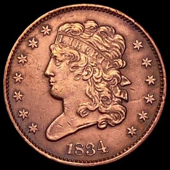 1834 RED Coronet Head Large Cent UNCIRCULATED