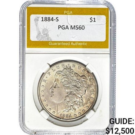 1884-S Morgan Silver Dollar PGA MS60
