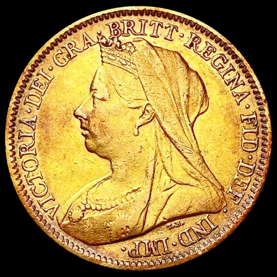 1900 0.1178oz Gold G.Britain Half Sovereign CLOSELY UNCIRCULATED