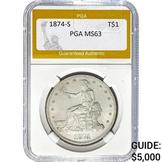 1874-S Trade Dollar PGA MS63