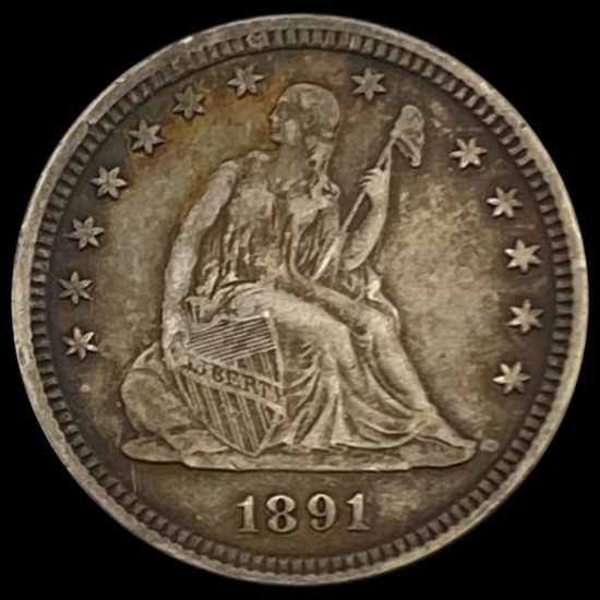 1891 Seated Liberty Quarter NEARLY UNCIRCULATED NEARLY UNCIRCULATED