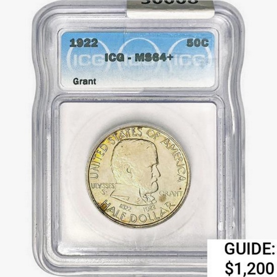 1922 Grant Half Dollar ICG MS64+
