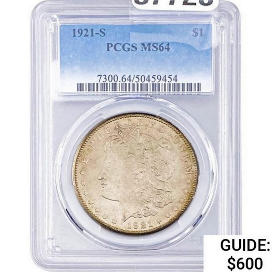 1921-S Morgan Silver Dollar PCGS MS64