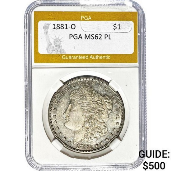 1881-O Morgan Dollar PGA MS62 PL