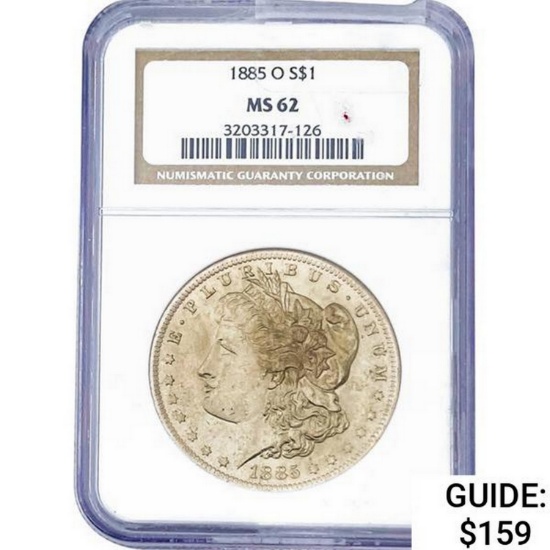 1885-O Morgan Silver Dollar NGC MS62