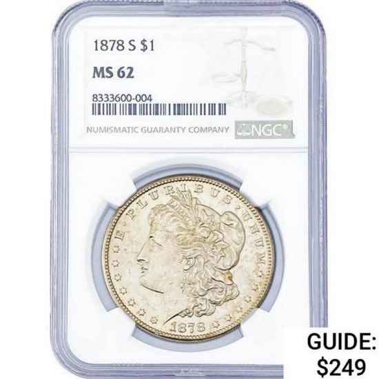 1878-S Morgan Silver Dollar NGC MS62