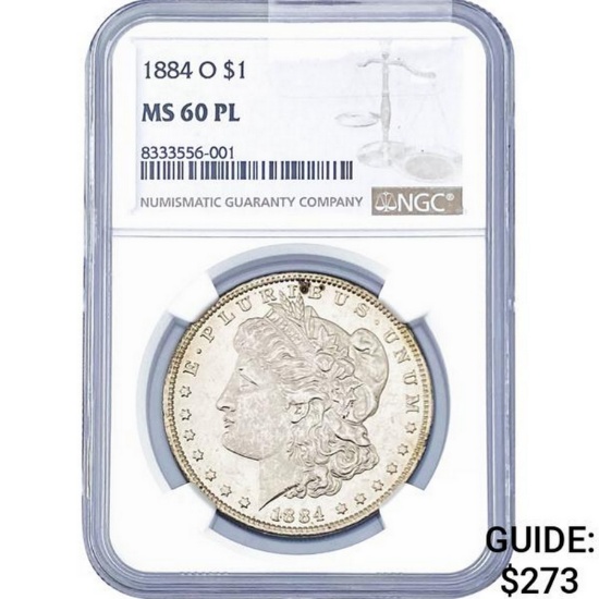 1884-O Morgan Silver Dollar NGC MS60 PL