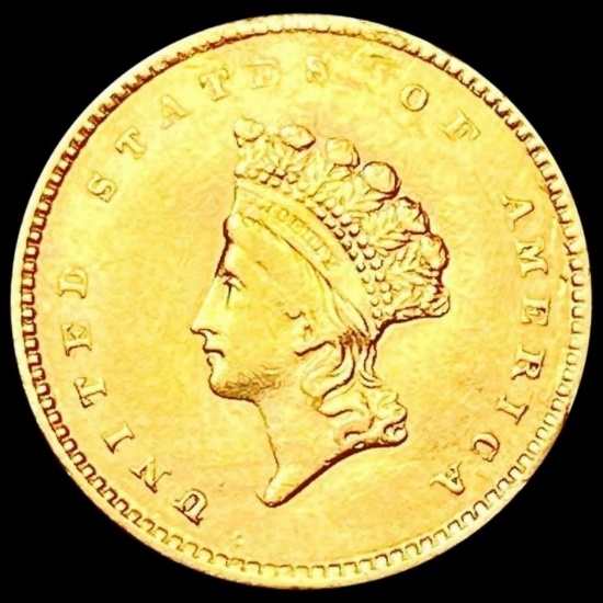 1854 Rare Gold Dollar CHOICE AU