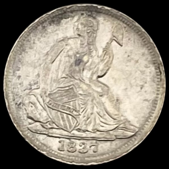 1837 Seated Liberty Half Dime CLOSELY UNCIRCULATED CLOSELY UNCIRCULATED