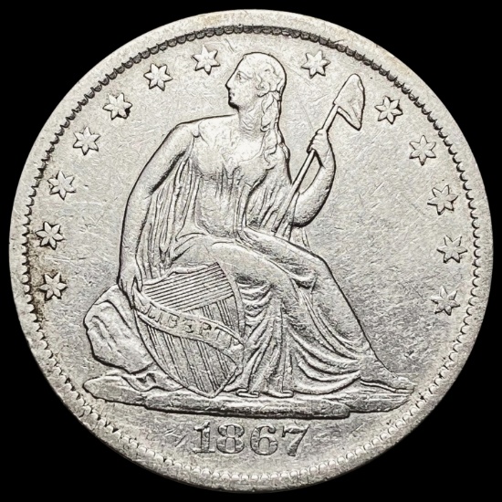 1867-S Seated Liberty Half Dollar CLOSELY UNCIRCULATED