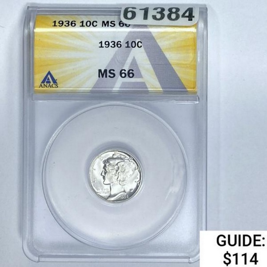 1936 10C ANACS MS 66