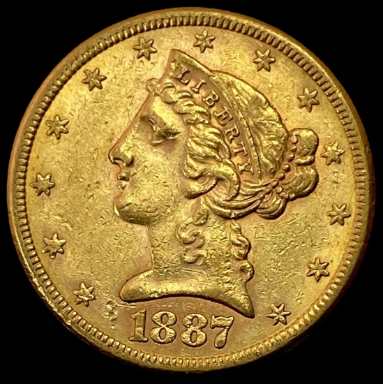 1887-S Liberty Head Half Eagle CLOSELY UNCIRCULATED