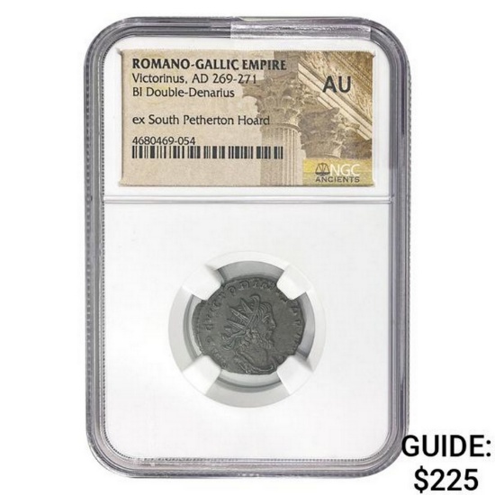Romano Gallic Victorinus, AD 269-271 BI DBL Denarius NGC