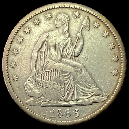 1866-S Seated Liberty Half Dollar NEARLY UNCIRCULATED