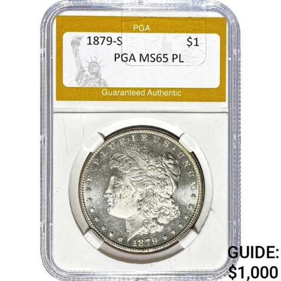 1879-S Morgan Dollar PGA MS65 PL