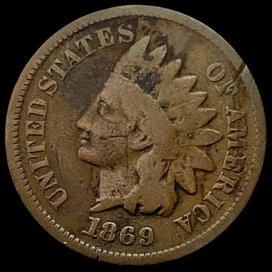 1869 Indian Head Cent LIGHTLY CIRCULATED