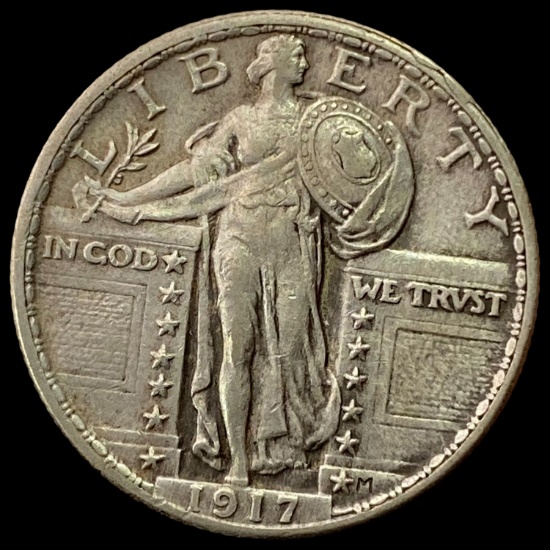 1917 TY2 Standing Liberty Quarter AU