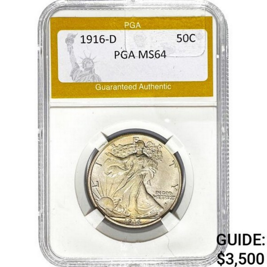 1916-D Walking Liberty Half Dollar PGA M