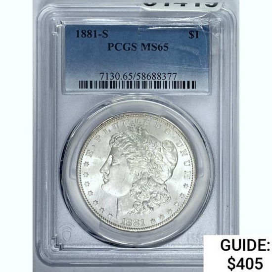 1881-S Morgan Dollar PCGS MS65
