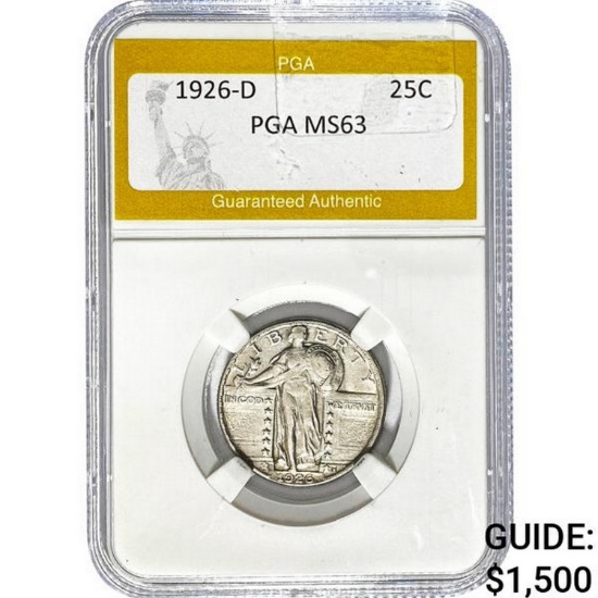1926-D Standing Liberty Quarter PGA MS63