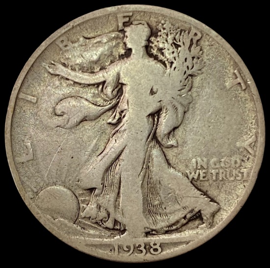 1938-D SILVER Walking Liberty Half Dollar LIGHTLY CIRCULATED
