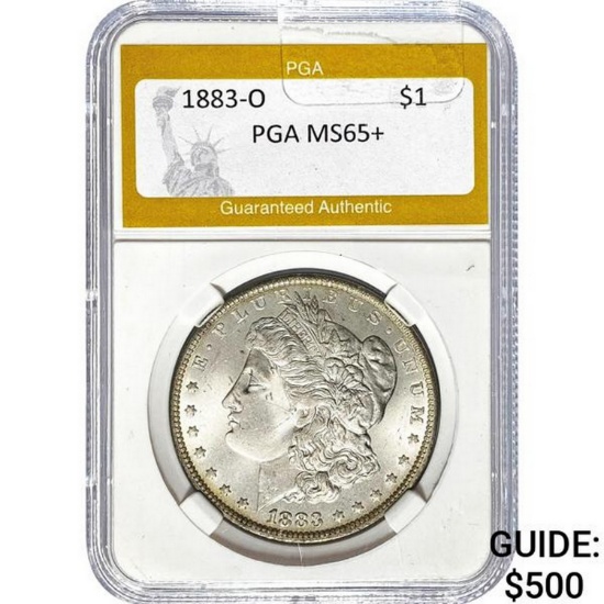 1883-O Morgan Dollar PGA MS65+