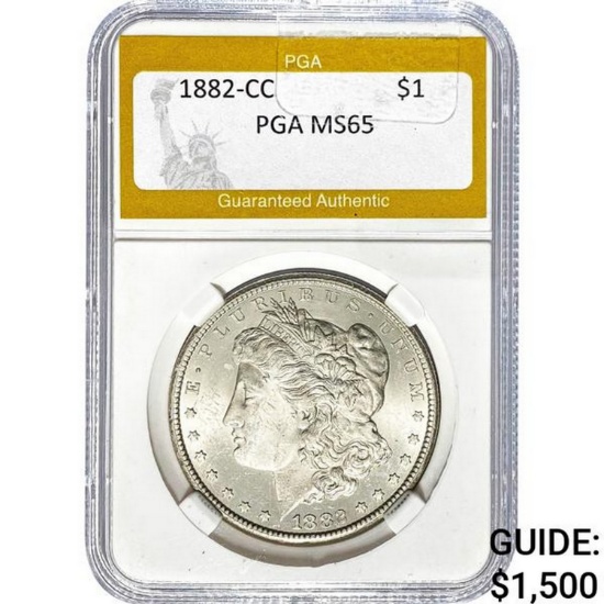 1882-CC Morgan Silver Dollar PGA MS65