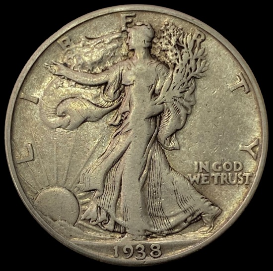1938-D SILVER Walking Liberty Half Dollar LIGHTLY CIRCULATED